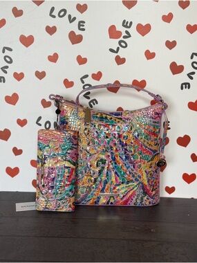 BRAHMIN RAINBOW REEF KATIE AND MATCHING ADY WALLET NWT SET FIRM